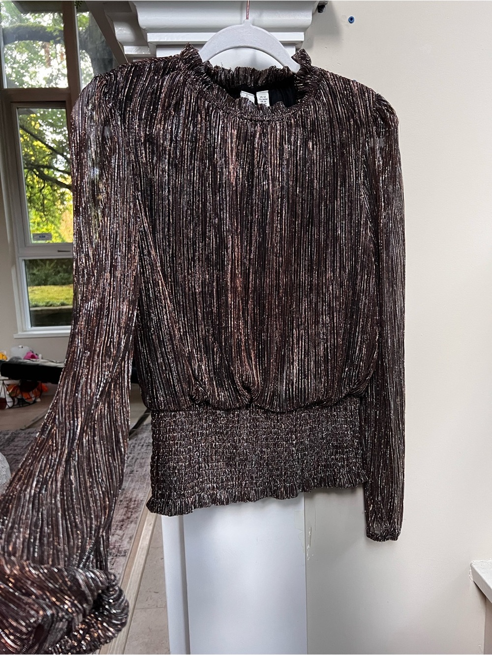 Joie high neck shimmer blouse - Picture 3 of 7